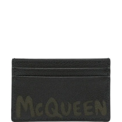 Alexander McQueen Graffiti pebbled-leather Cardholder