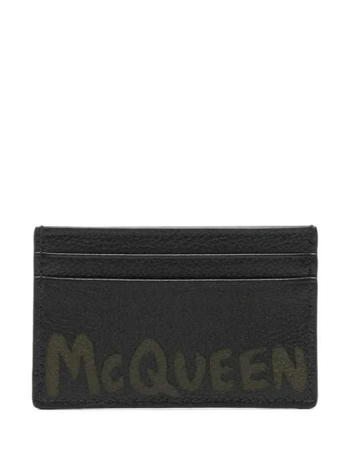 Alexander McQueen Graffiti pebbled-leather Cardholder