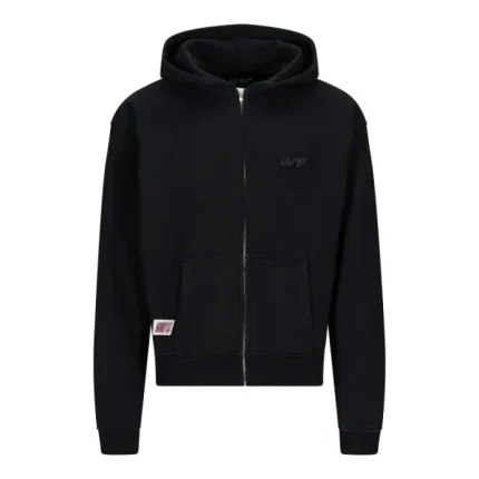 Black Basic NOFS Zipper Hoodie