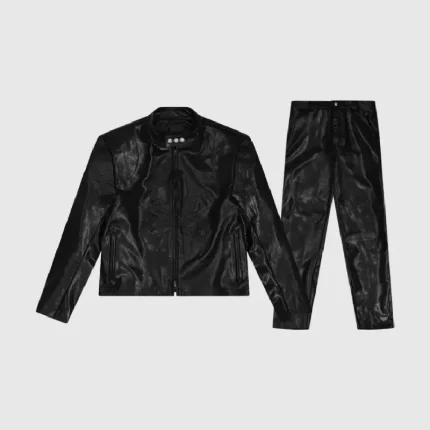Black Carsicko Leather Tracksuit