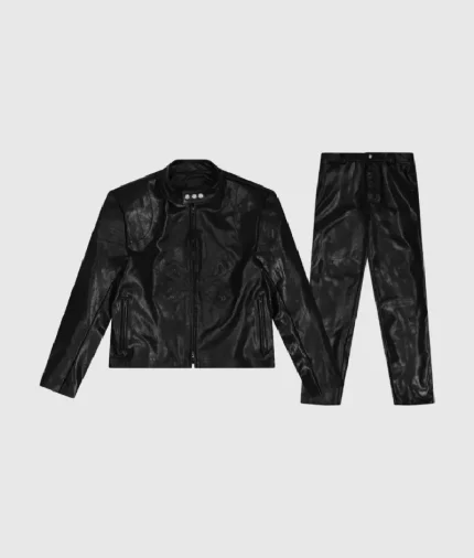 Black Carsicko Leather Tracksuit