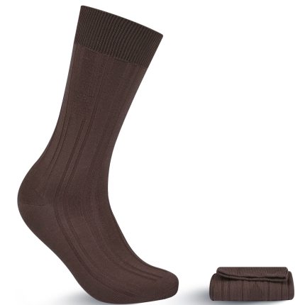 Brown Self Plain Socks