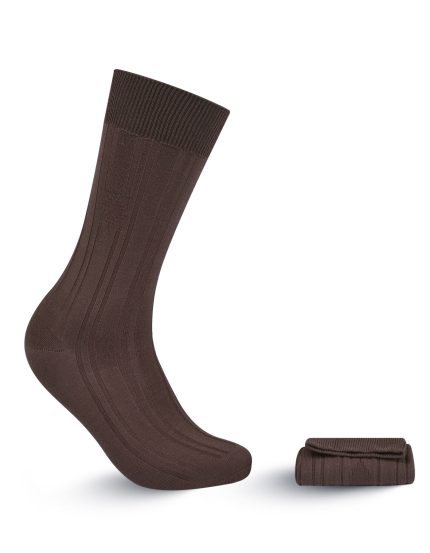 Brown Self Plain Socks