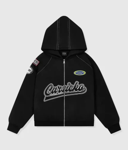 Carsicko Racing Club Zip-Up Black Hoodie