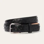 Ostrich Western Tab Belt Black