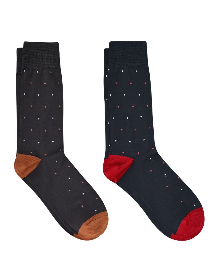 Pack Of 2-multi Dotted Socks