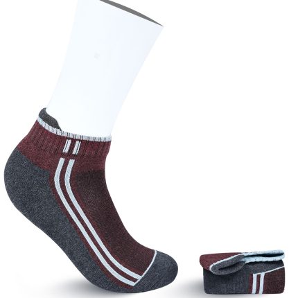 Red Geometric Anklet Socks