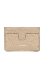 TOM FORD Leather Card Holder - Neutrals