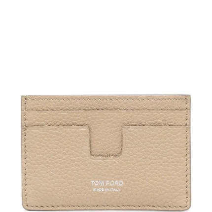 TOM FORD Leather Card Holder - Neutrals