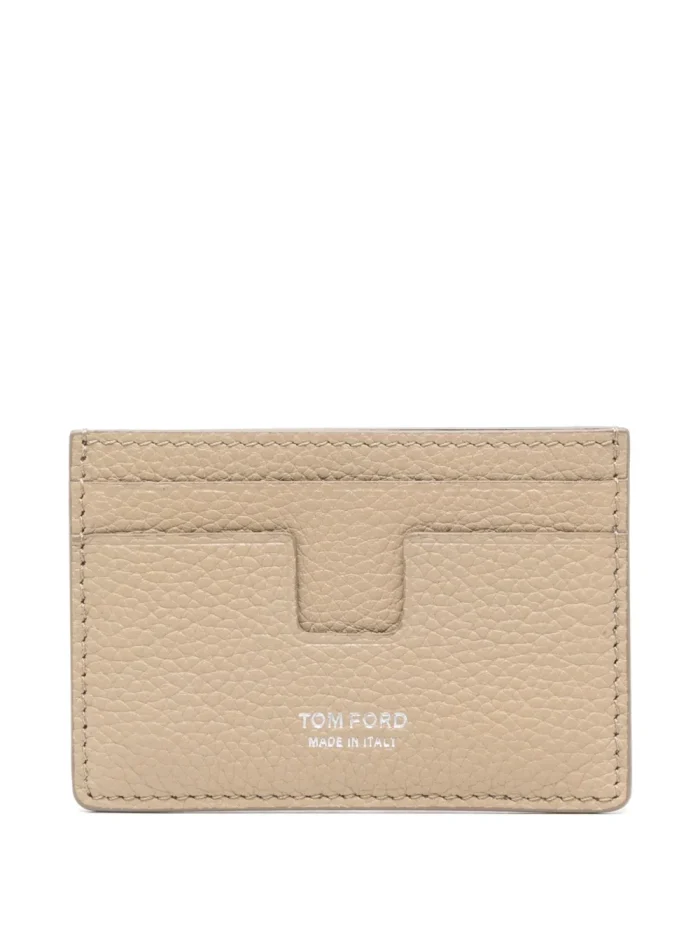 TOM FORD Leather Card Holder - Neutrals