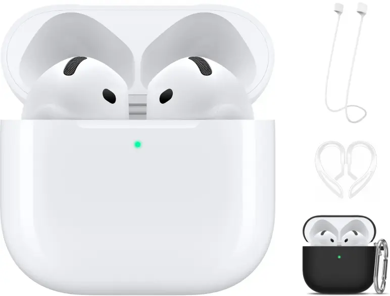 Apple - AirPods 4 With Black Accessory Kit Apple - AirPods 4 With Black Accessory Kit