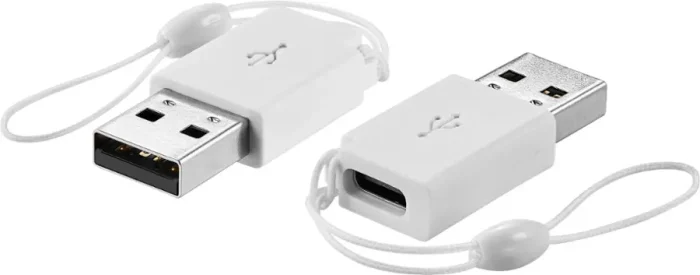 Best Buy essentials™ - Female USB-C to Male USB Adapter (2-Pack) - White