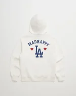 Dodgers Heart Fleece Hoodie - White