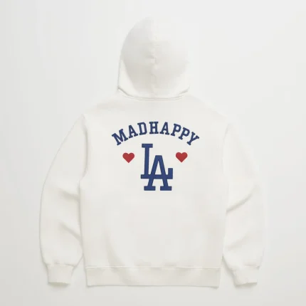 Dodgers Heart Fleece Hoodie - White