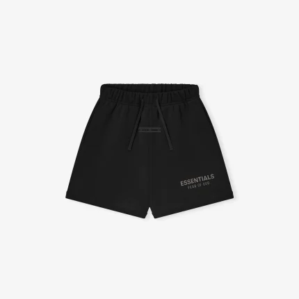 Kids Fleece Soccer Short in Jet Black