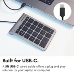Macally - Wired USB C Numeric Keypad for Mac
