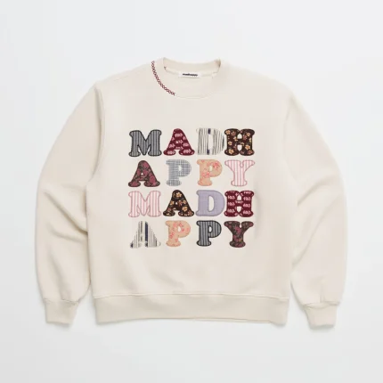 Madhappy Quiltwork Fleece Crewneck - Cream