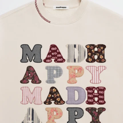 Madhappy Quiltwork Fleece Crewneck - Cream