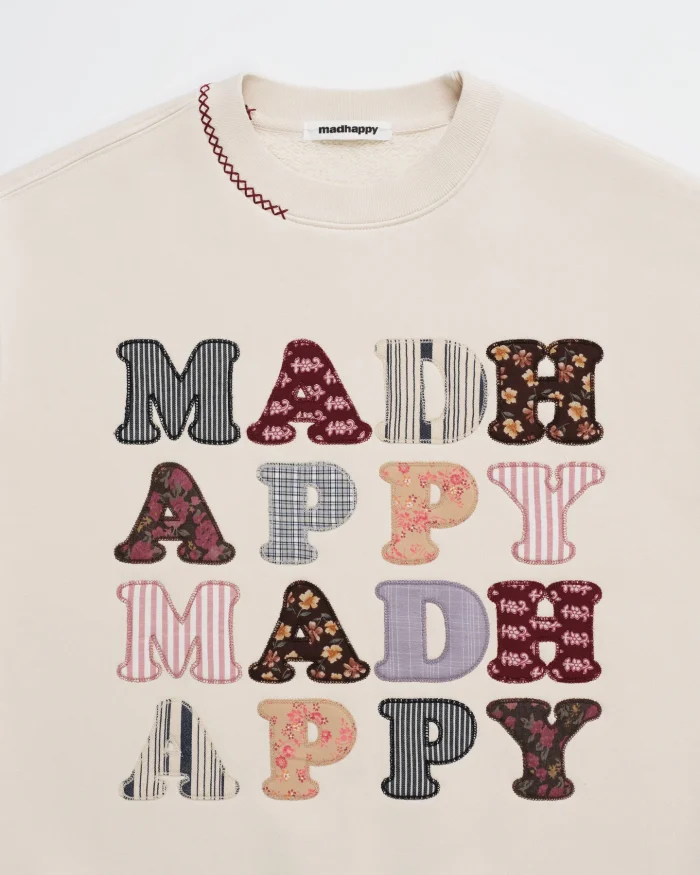 Madhappy Quiltwork Fleece Crewneck - Cream