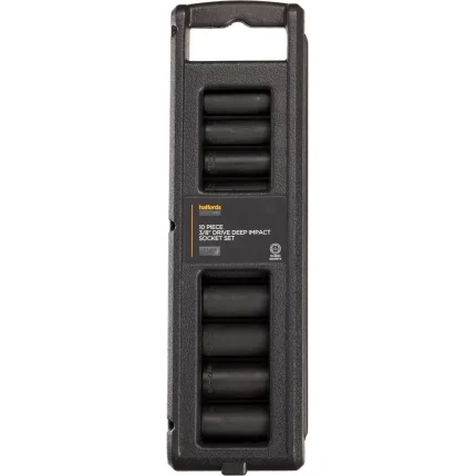 Halfords Advanced 10 Piece 3-8 Inch Drive Impact Deep Socket Rail Set