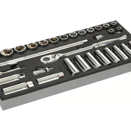 Halfords Advanced 31 Piece 3-8 Inch Socket Set Modular Tray