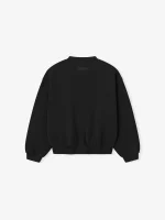 Kids 90's Fleece Crewneck in Jet Black