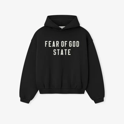 Kids 90's Fleece Hoodie in Jet Black