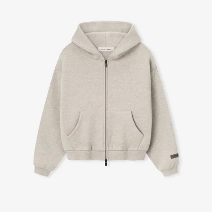 Kids Classic Fleece Zip-Up Hoodie in Heather Stone