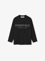 Kids Classic Long Sleeve T-Shirt in Jet Black