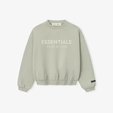 Kids Fleece Crewneck in Abbey Stone