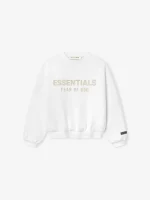 Kids Fleece Crewneck in Cloud White