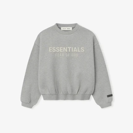 Kids Fleece Crewneck in Concrete Heather