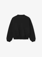 Kids Fleece Crewneck in Jet Black
