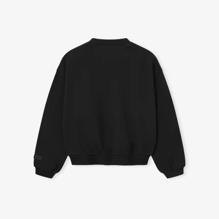Kids Fleece Crewneck in Jet Black