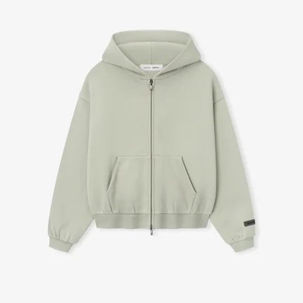 Kids Fleece Hoodie Zip-Up in Abbey Stone