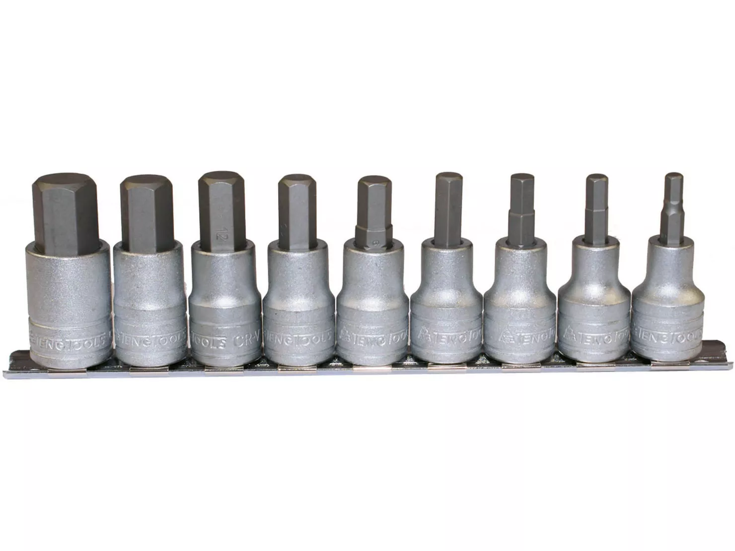 Teng 1-2 Inch Hex Bit Socket Clip Rail Set Teng 1-2 Inch Hex Bit Socket Clip Rail Set