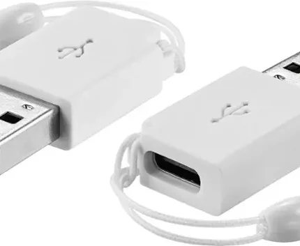Best Buy essentials™ - Female USB-C to Male USB Adapter (2-Pack) - White
