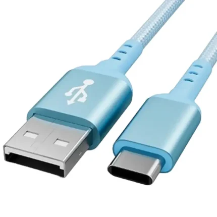Sanoxy - 2m-6ft USB 2.0 A Male to C Male Braided Cable 480M 3A - Blue