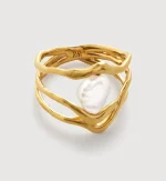 Amy Powney Keshi Pearl Triple Ring