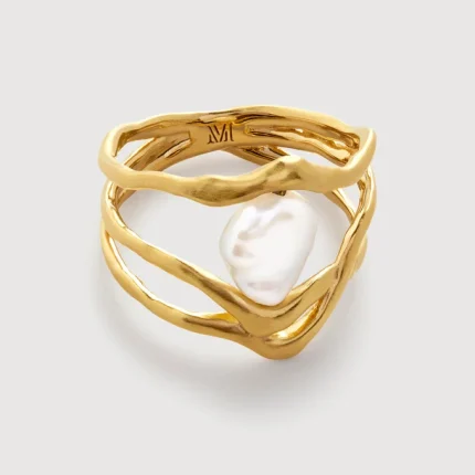 Amy Powney Keshi Pearl Triple Ring