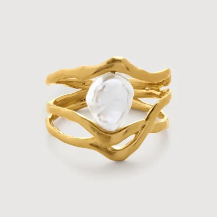 Amy Powney Keshi Pearl Triple Ring