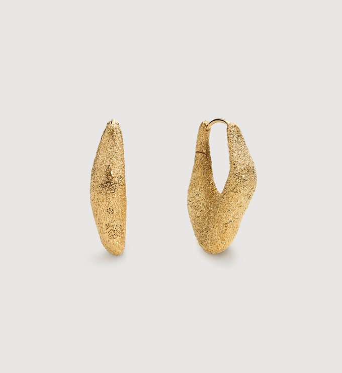 Antica Textured Medium Hoop Earrings Antica Textured Medium Hoop Earrings
