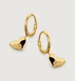 Heart Drop Huggie Earrings