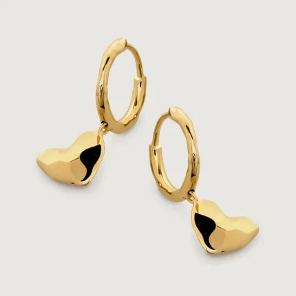 Heart Drop Huggie Earrings