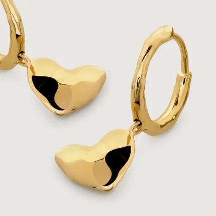 Heart Drop Huggie Earrings