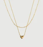 Heart and Beaded Chain Necklace Set