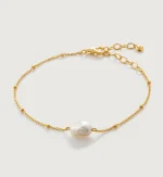 Keshi Pearl Beaded Chain Bracelet