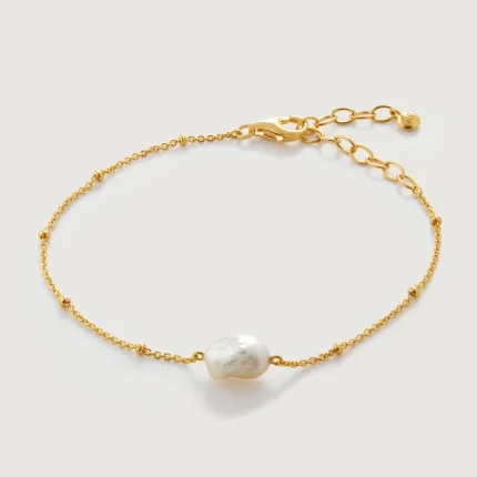 Keshi Pearl Beaded Chain Bracelet
