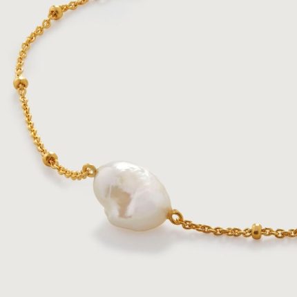 Keshi Pearl Beaded Chain Bracelet