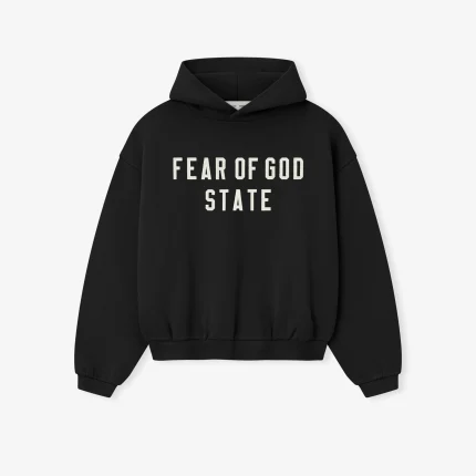 Kids 90's Fleece Hoodie in Jet Black